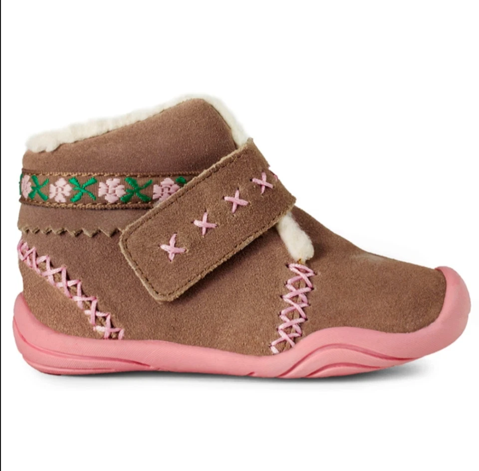 Sapatos infantis Pediped Grip n' Go Rosa cano alto, tamanho 6-6.5 - Imagem 1 de 4