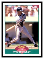 1989 Score Rookie & Traded #44T PHIL BRADLEY Baltimore Orioles