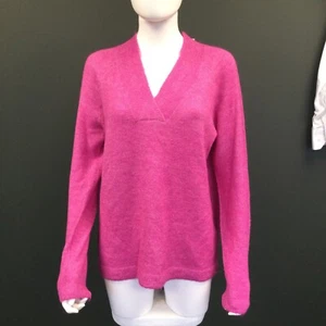 ICHI V-Neck Jumper Super Pink Recycled Fibres Brand New With Tags - Picture 1 of 9
