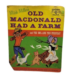 Old McDonald Had a Farm 78RPM Childrens Golden Record Mitch Miller #25 Yellow - Imagen 1 de 4