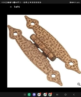 2 bisagras de puerta de gabinete BELWITH P106-AC martilladas cobre antiguo 3 1/2" nuevas Foto 1 de 4
