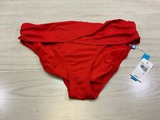 Bleu by Rod Beattie Sarong Hipster Bikini Bottoms Scarlet Red Size 10