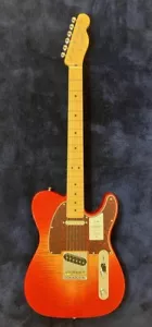Fender Made in Japan Hybrid II Telecaster Flame Sunset Orange Transparent New - Picture 1 of 8