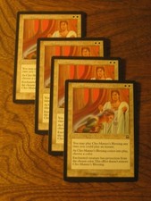 4x Cho-Manno's Blessing, MP, Mercadian Masques, Pauper Mono White Heroic Aura