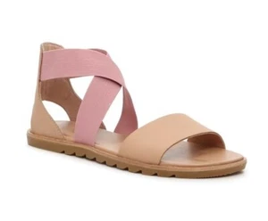 SOREL Ella II Sandal Women's Tan / Pink Sandals Flat Stretch Size 7 Brand New - Picture 1 of 6