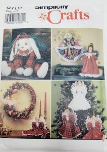 Simplicity 8704 Crafts Christmas Angel Ornaments Sitting Bunny Wreath pattern - Picture 1 of 3