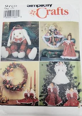 Simplicity 8704 Crafts Christmas Angel Ornaments Sitting Bunny Wreath pattern - Image 1 of 3