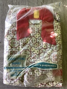 Vintage Craig Sanforized Pajamas Orange Green 2 Pc Flannel PJ Size XL NOS NEW - Picture 1 of 5