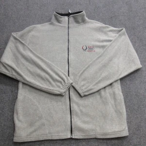 Olympics Jacket Mens XL Gray Fleece Beijing USA Long Sleeve Mock Neck Full Zip - Picture 1 of 9