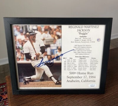 REGGIE JACKSON SIGNED Framed 8x10 HOF JSA COA New York Yankees Legend CLEAN - Image 1 of 4
