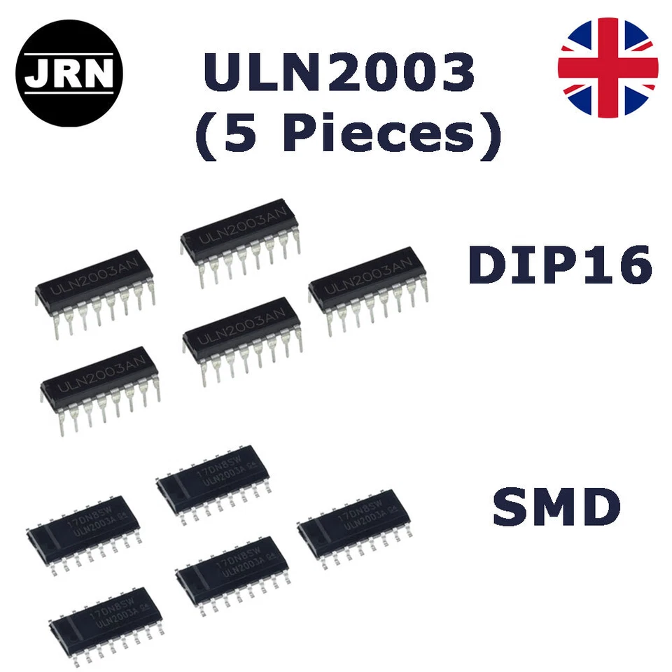5 x ULN2003A ULN2003AN NPN High Voltage Current Darlington Transistor DIP SMD UK