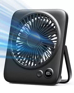 Desk Fan Rechargeable Portable Fan Slim Quiet 4000mAh Small Personal Table Fa... - Picture 1 of 7