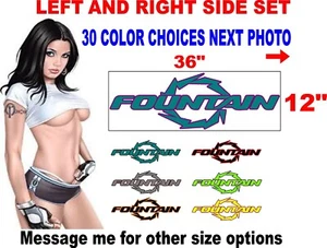 FOUNTAIN BOW HULL BOAT DECALS DECAL BOATS 30 COLOR CHOICES side replacement - Bild 1 von 3
