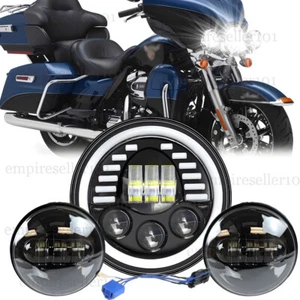 7Inch 140W LED Headlights 4.5Inch 60W Fog Light Passing Lamp for Harley Davidson - Picture 1 of 12