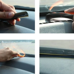 Guarnizione in gomma nera insonorizzante antipolvere cruscotto parabrezza auto - Imagen 1 de 7