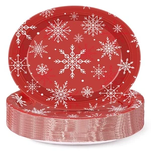 UAREHIBY Weihnachten Pappteller, 50 Stück Schwerlast Pappteller, 10" x 12,5" D... - Bild 1 von 7