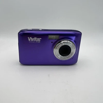 Vivitar ViviCam F128 Digital Camera Purple 14.MP - WORKING - Image 1 of 4