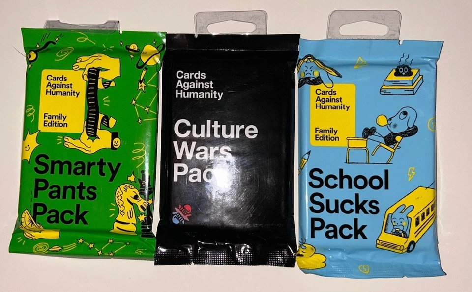 Cartas Contra la Humanidad 3 Packs - Culture Wars Edición Familiar Nuevo Foto 1 de 2