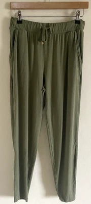 Próximo Pantalón Jersey Verde Pull On Cónico Elastizado Relajado Reino Unido 10 Pequeño Foto 1 de 4