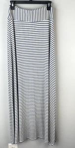 Anthropologie Odille Maxi Skirt Blue White Striped Stretch 90's USA Made Size S - Picture 1 of 13