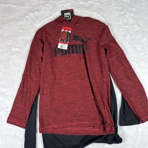 PUMA Youth Boy's 2-Pack Performance Long Sleeve Tee and a Hoodie Size M 10/12 - Picture 1 of 5