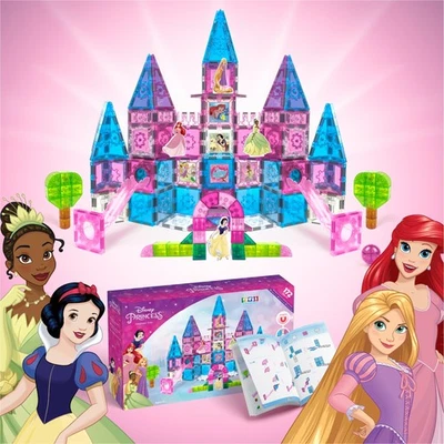 Disney Princess Toys Magnetic Tiles Castle Set - 172-Piece STEM Building Toy - Image 1 of 4