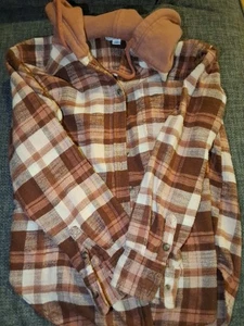 Chaqueta camisa con capucha de franela American Eagle para mujer talla S - Imagen 1 de 3