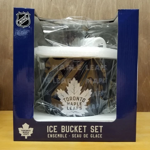 NEW TORONTO MAPLE LEAFS NHL HOCKEY Ice Bucket Gift Set 16oz Glasse Bottle opener Cover