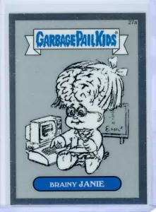 Tarjeta insertable arte lápiz Brainy Janie 2013 Topps Garbage Pail Kids cromo OS1 27A - Imagen 1 de 1