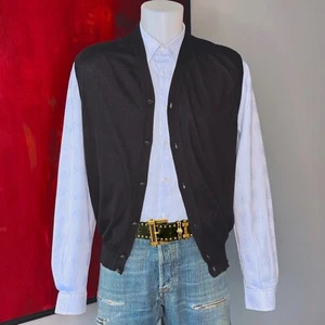 GIANNI VERSACE black cashmere blend sweater vest size IT 52 - Picture 1 of 17