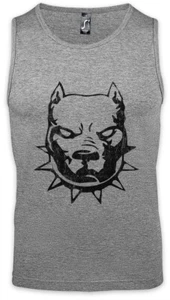 Pit Dog Bull Herren Tank Top Kette Bissiger Hund Rottweiler Bullterier Dog - Picture 1 of 2