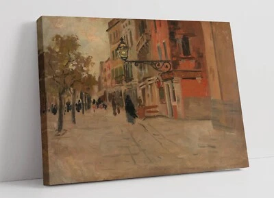 FRITS THAULOW, STREET IN VENICE -CANVAS WALL ART ARTWORK PRINT - Image 1 of 2