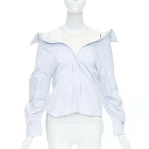ALEXANDER WANG T blue striped Falling illusion deconstructed shirt XS - Picture 1 of 10