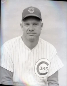 LD21-16 1965 MLB Chicago Cubs Harvey Kuenn ORIGINAL 4x5 Burke/Brace B&W Negative - Picture 1 of 1