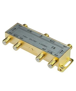 6-way Female F F-type Coax/Coaxial Cable Splitter for Video VCR Cable TV Antenna - Picture 1 of 2
