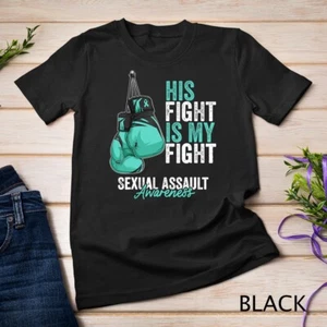 Sexual Assault Awareness Month Boxhandschuhe türkis Band Unisex T-Shirt - Bild 1 von 15