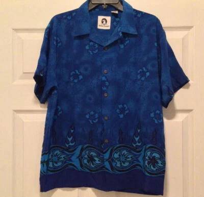 Ocean Current Hawaiian Mens Shirt XL Blue Button Down Short Sleeve - Image 1 of 4