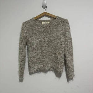 MOSSMAN Womens Textured Fuzzy Sweater Pullover Multicoloured Size M Oatmeal - Picture 1 of 8