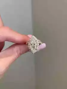 14k Yellow Gold 3.20CT Marquise Cut Diamond Ring Lab Grown IGI Certified - Picture 1 of 10