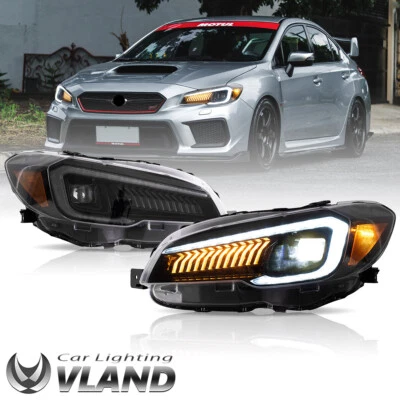 Full LED Projector Headlights For 2015-2021 Subaru WRX STI Sequential Left+Right Foto 1 de 4