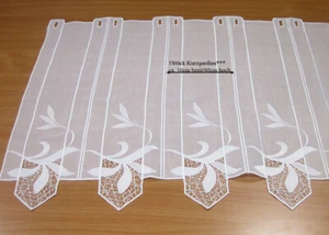 1 Stück Kurzgardine Stickerei naturfarben ca. 60 cm hoch und 16 cm breit - Bild 1 von 5