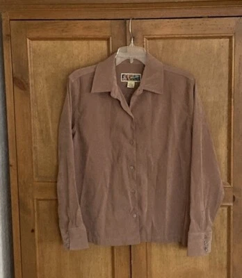 Camisa La Cabana Toda la Noche Larga Imitación Gamuza Top Botón Delantero Marrón Talla Mediana Foto 1 de 4