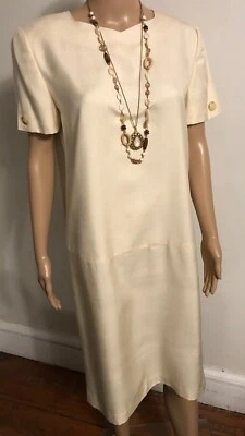 Vestido recto para mujer 100 % seda cruda talla 8 nuevo con etiquetas mangas cortas Shomi de Miller Shor Foto 1 de 4