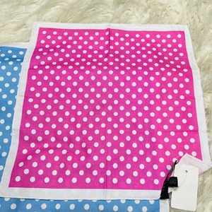 TED BAKER MENS POCKET SQUARE HANDKERCHIEF POLKA DOTS BROWN, PINK, BLUE - Picture 1 of 4