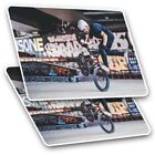 2 x Rectangle Stickers 7.5 cm - BMX Bike Stunt Cool Sports Cool Gift #2352