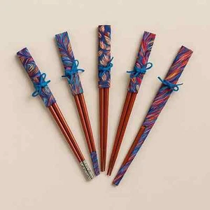 Reusable Wooden Chopsticks – 2 Pairs with Fabric Cases | Eco Gift Set Japan Styl - Picture 1 of 6