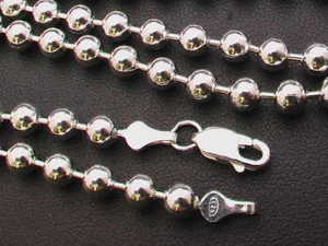 Taxco Mexican 925 Sterling Silver 5mm Ball Chain Necklaces, 45-60 cm, 24-30 g - Foto 1 di 2