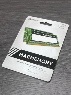Apple Macbook iMac Corsair CMSA8GX3M2A1333C9 8GB DDR3 Kit (2x 4GB) Laptop Memory - Image 1 of 2