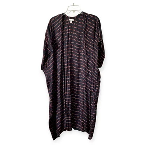 Loft Kimono schwarz orange gepunktet lange Länge Gr. XS/S  - Bild 1 von 5