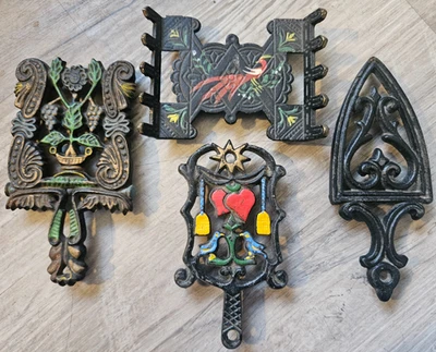 4 remaches miniatura de hierro fundido de colección, decoración de cocina cultural. Gama 2 1/5" - 5". Foto 1 de 4